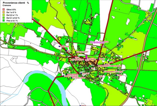 Localizzazione propri clienti, provenienza clienti, presenza concorrenza